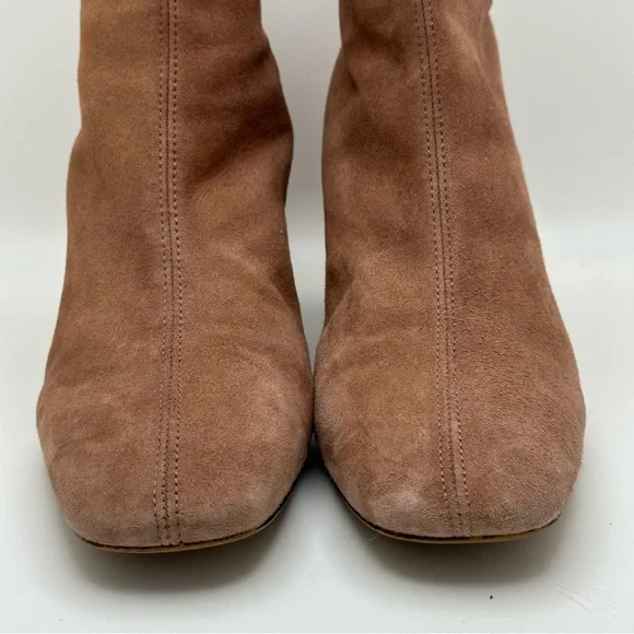 Topshop Spain Made Suede Booties Back Zip Block Heel Ankle Boots EU 40 US 9 - Picture 6 of 12